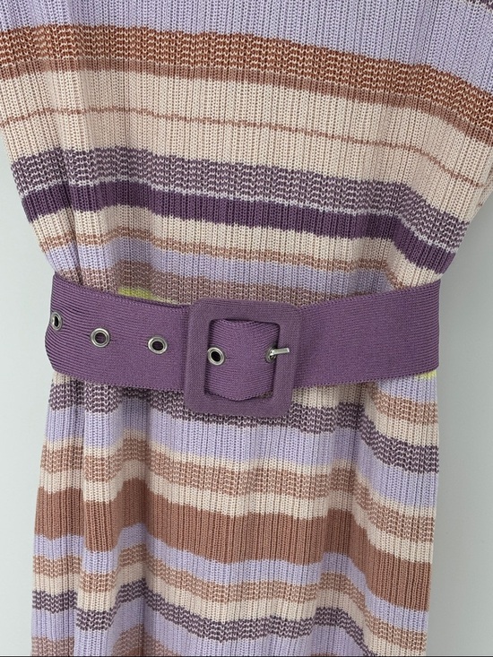 kate spade Pastel multi Striped Polo knit  Dress in Lavender Collar belt S - Picture 8 of 12